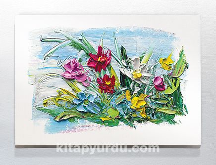 Full Frame Duvar Sanatları - CanvasWall DD - Yağlı Boya Çiçek Buketi Arajman (FF-W138)