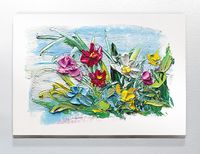 Full Frame Duvar Sanatları - CanvasWall DD - Yağlı Boya Çiçek Buketi Arajman (FF-W138)