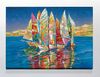 Full Frame Duvar Sanatları - CanvasWall DD - Tuval &uuml;zerine Renkli Yelkenliler (FF-W140)