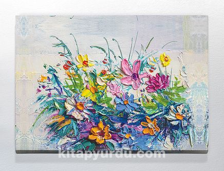Full Frame Duvar Sanatları - CanvasWall DD - Tuvale  Kır Çiçekleri Buketi (FF-W141)