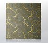 Full Frame Duvar Sanatları - CanvasWall Kare - Kabartma Çiçek İşlemeli Altın Kafes (FF-W148)