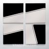 Full Frame Duvar Sanatları - CanvasWall Kare - Geometrik Siyah Beyaz Parçalı - Dörtlü Set (FF-W149)