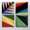 Full Frame Duvar Sanatları - CanvasWall Kare - Geometrik Renk Yansımalar - Dörtlü Set (FF-W150)