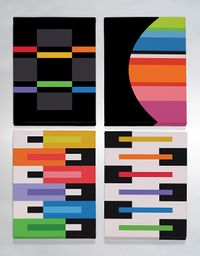 Full Frame Duvar Sanatları - CanvasWall DD - Renkli Bloklar - Dörtlü Set (FF-W154)