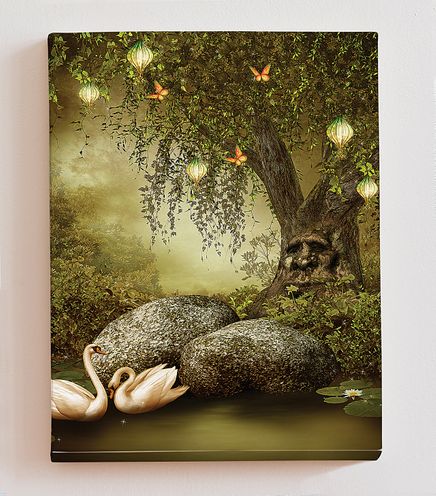 Full Frame Duvar Sanatları - CanvasWall DD - Kuğular ve Kelebekler (FF-W159)