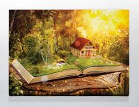 Full Frame Duvar Sanatları - CanvasWall DD - Ormanda Kitap Ev (FF-W160)