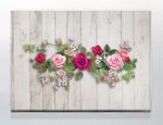 Full Frame Duvar Sanatları - CanvasWall DD - Retro Panoramik Gül Buketi (FF-W166)