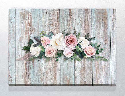 Full Frame Duvar Sanatları - CanvasWall DD - Retro Pembe ve Krem Güller (FF-W167)