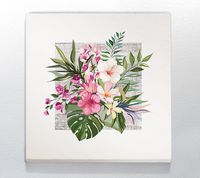 Full Frame Duvar Sanatları - CanvasWall Kare - Pembe ve Krem Zambaklar (FF-W169)