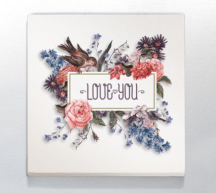 Full Frame Duvar Sanatları - CanvasWall Kare - Love You (FF-W171)