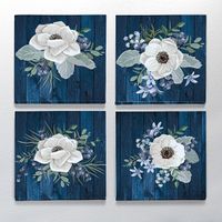 Full Frame Duvar Sanatları - CanvasWall Kare - Yaban Mersini - Dörtlü Set (FF-W174)