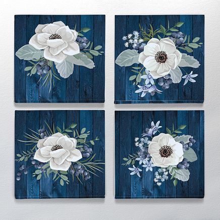 Full Frame Duvar Sanatları - CanvasWall Kare - Yaban Mersini - Dörtlü Set (FF-W174)