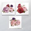 Full Frame Duvar Sanatları - CanvasWall Kare - Miks Çiçekler - Üçlü Set (FF-W175)