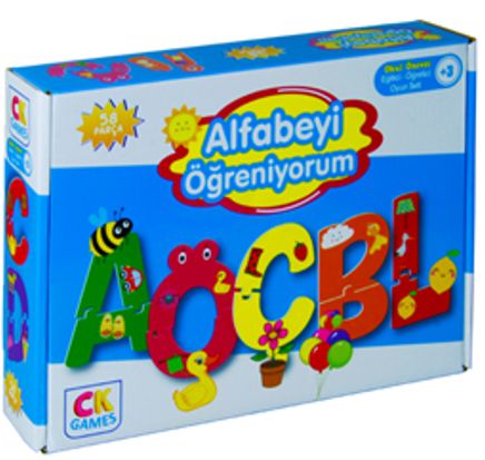 Alfabeyi Öğreniyorum Okul Öcesi Oyun Seti 3+yaş & Eğitici Öğretici 58 Parça Puzzle Oyun Seti