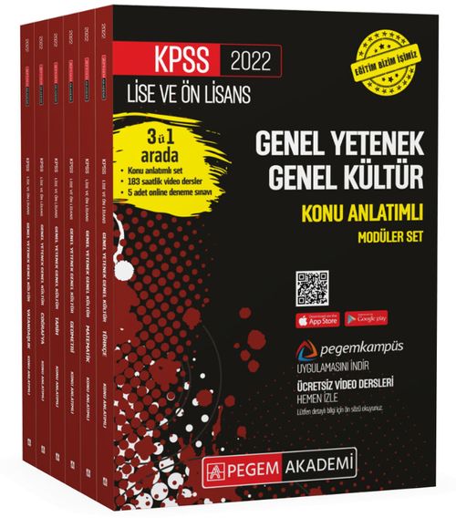 2022 KPSS Lise ve Önlisans Genel Yetenek Genel Kültür Konu Anlatımlı Modüler Seti  (6 Kitap)