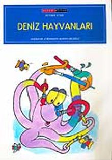 Deniz Hayvanları 8 Syf. Siyah-Beyaz Boyama Kitabı