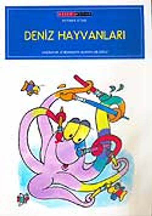 Deniz Hayvanları 8 Syf. Siyah-Beyaz Boyama Kitabı