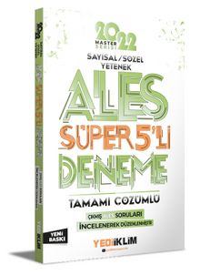 2022 Master Serisi Ales Sayısal- Sözel Yetenek Tamamı Çözümlü Süper 5'li Deneme - Kolektif