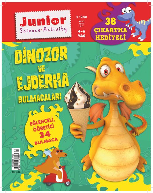 Dinazor ve Ejderha Bulmacaları - Eğlenceli Öğretici 34 Bulmaca 38 Çıkartma Hediye 