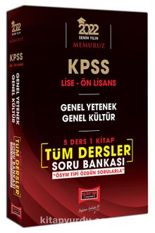2022 KPSS Lise Ön Lisans GY GK 5 Ders 1 Kitap Tüm Dersler Soru Bankası - Kolektif