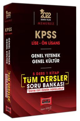 2022 KPSS Lise Ön Lisans GY GK 5 Ders 1 Kitap Tüm Dersler Soru Bankası