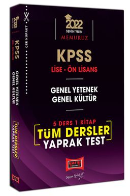 2022 KPSS Lise Ön Lisans GY GK 5 Ders 1 Kitap Tüm Dersler Yaprak Test