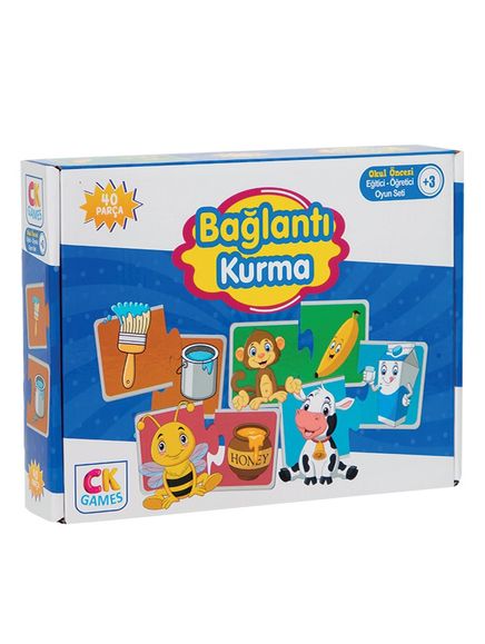 Bağlantı Kurma Okul Öncesi Oyun Seti +3 Yaş & Eğitici Öğretici 40 Parça Puzzle Oyun Seti