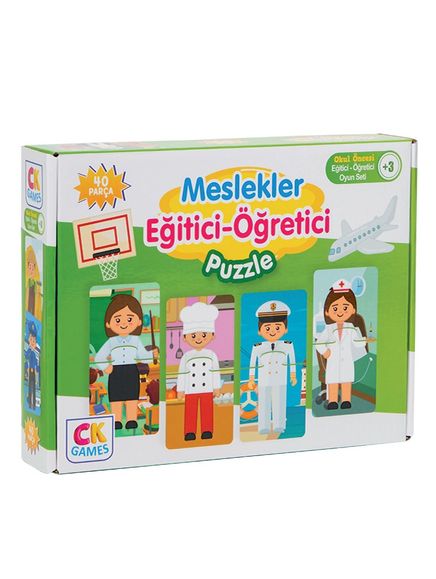 Meslekleri Öğreniyorum Okul Öncesi Oyun Seti +3 Yaş & Eğitici Öğretici 40 Parça Puzzle Oyun Seti