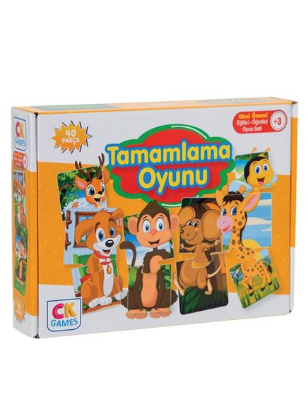 Tamamlama Oyunu Okul Öncesi Oyun Seti +3 Yaş & Eğitici Öğretici 40 Parça Puzzle Oyun Seti