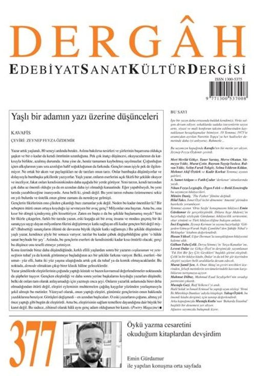 Dergah Edebiyat Sanat Kültür Dergisi Sayı:377 Temmuz 2021
