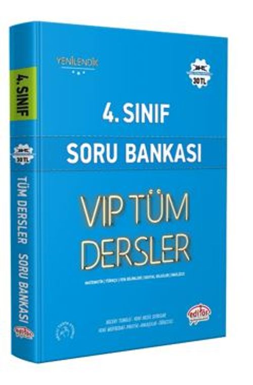 4.Sınıf Vıp Tüm Dersler Soru Bankası Mavi Kitap 