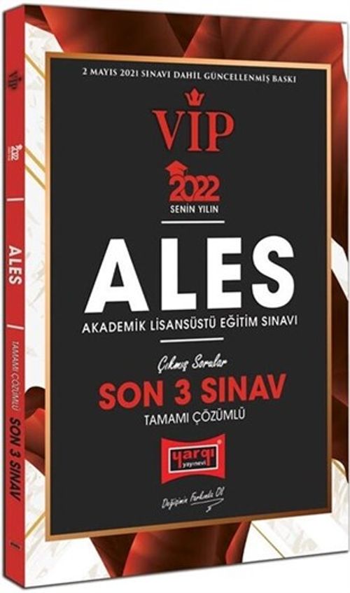 2022 VİP ALES Son 3 Sınav Tamamı Çözümlü Çıkmış Sorular