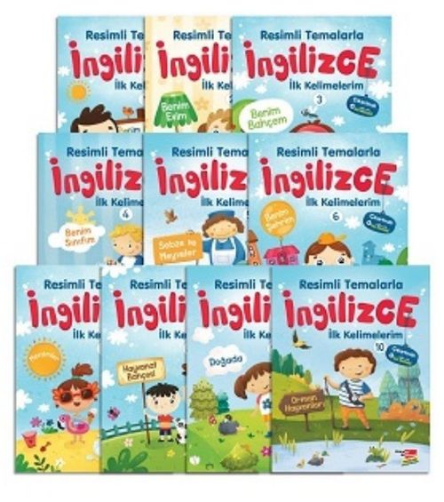 Çıkartmalı Resimli Temalarla İngilizce İlk Kelimelerim 10'lu Set   