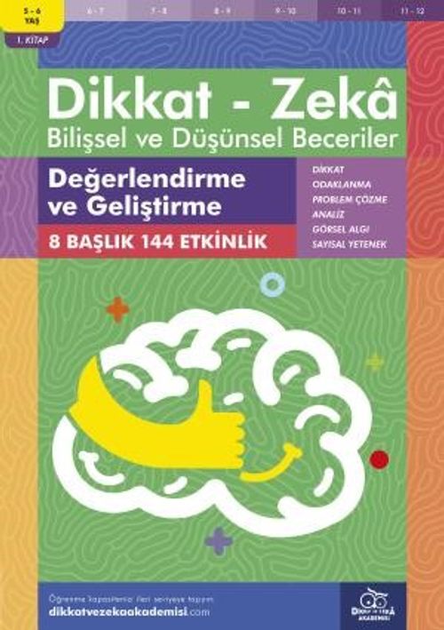 Değerlendirme ve Geliştirme (5 - 6 Yaş 1. Kitap, 144 Etkinlik) / Dikkat – Zeka & Bilişsel ve Düşünsel Beceriler