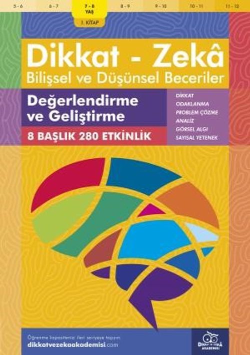 Değerlendirme ve Geliştirme (7 - 8 Yaş 1. Kitap, 144 Etkinlik) / Dikkat – Zeka & Bilişsel ve Düşünsel Beceriler