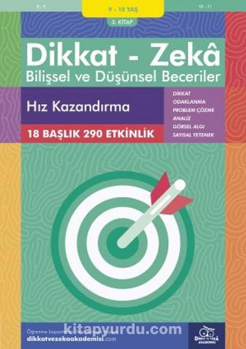 Hız Kazandırma (9 - 10 Yaş 3. Kitap, 290 Etkinlik) / Dikkat - Zeka