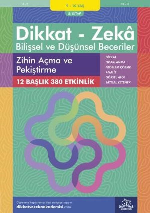 Zihin Açma ve Pekiştirme (9 - 10 Yaş 5. Kitap, 380 Etkinlik) / Dikkat - Zeka & Bilişsel ve Düşünsel Beceriler