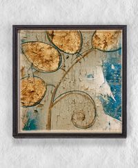 Full Frame Duvar Sanatları - Ahşap Desenler - Yaprak 2  - Tekli (FF-DS238)