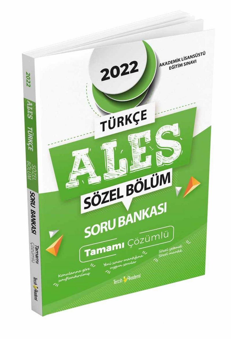 2022 ALES Türkçe Tamamı Çözümlü Soru Bankası