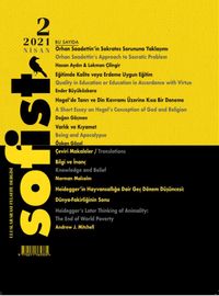 Sofist Uluslararası Felsefe Dergisi Sayı:2 Nisan 2021