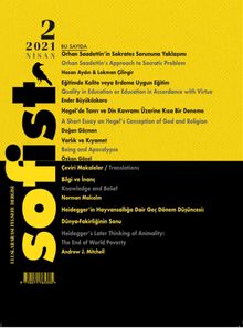 Sofist Uluslararası Felsefe Dergisi Sayı:2 Nisan 2021