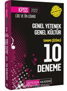 2022 KPSS Lise ve Önlisans Adayları İçin Tamamı Çözümlü 10 Deneme - Kolektif