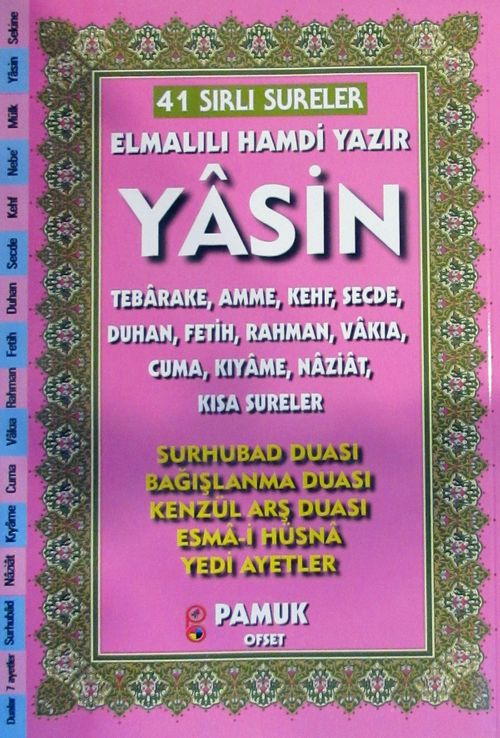 41 Sırlı Sureler Fihristli Yasin (Kod:Yas-206)