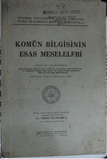 Komün Bilgisinin Esas Meseleleri (1-F-27)