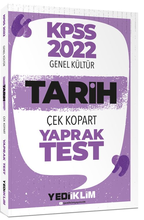 2022 KPSS Lisans Genel Kültür Tarih Çek Kopart Yaprak Test 