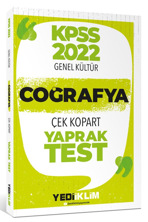 2022 KPSS Lisans Genel Kültür Coğrafya Çek Kopart Yaprak Test 