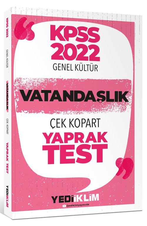 2022 KPSS Lisans Genel Kültür Vatandaşlık Çek Kopart Yaprak Test 
