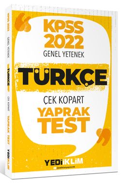 2022 KPSS Lisans Genel Yetenek Türkçe Çek Kopart Yaprak Test 