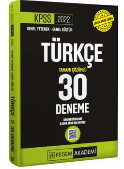 2022 KPSS Genel Yetenek - Genel Kültür Türkçe 30 Deneme