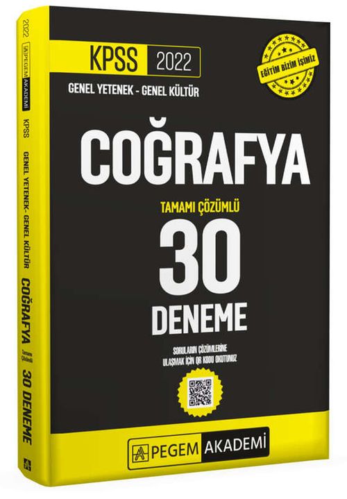 2022 KPSS Genel Yetenek - Genel Kültür Coğrafya 30 Deneme